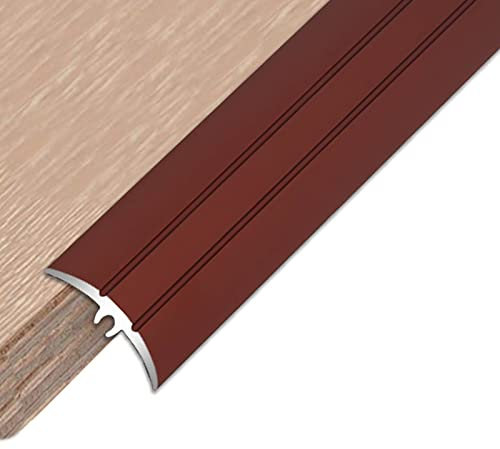 Bodenübergangsleiste Fliesen-zu-Teppich-Einfassungsleiste, Glatte Lücken-Verbindungsleisten für Zimmertüren, für Holz zu Fliesen, Teppich zu Laminat, unebene Böden (Color : Dark Red)