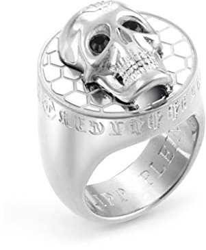 Philipp Plein Herrenring 3D Skull Grau PJ8AA09R8 Ringgröße 64/20,4