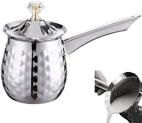 Wudaizhi Turkish Coffee Pot Stainless Steel Long Handle Cezve Coffee Pot Milk Butter Melting Jug 600