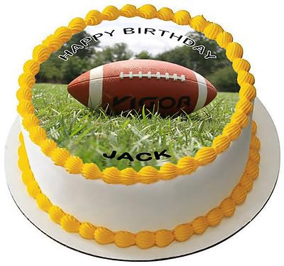 AMERICAN FOOTBALL 7.5 PREMIUM ROUND ICING CAKE TOPPER PARTY D10