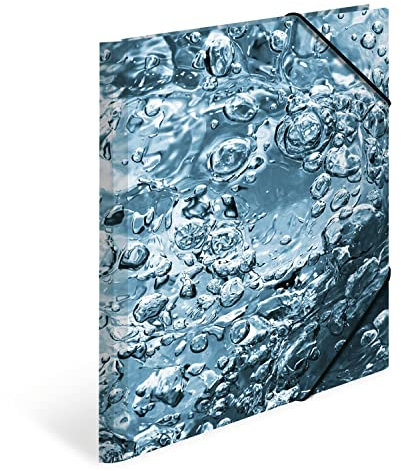 HERMA Sammelmappen A4 Natur Wasser Set, 3 Stück, Kinder Eckspanner-Mappen aus Pappe mit haptischer Veredelung, Motiv, Gummizug, Innenklappen und Innendruck für Jungen und Mädchen