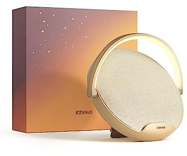 EZVALO Altavoz Bluetooth 5.3, Altavoz Inalámbrico Portátil Multifunción con Carga Inalámbrica, Dimmable Lámpara de Noche, Regalo para Mujeres, Hombres, Mamá, Amigos, Niños, Regalo para San Valentín