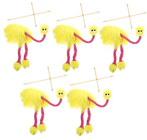 SAFIGLE 5pcs String Hanging Flamingo Decorations Stuffed Animals Plush Toys Soft Toy Ornaments for Kids Stuffed Toy Hanging Flamingo Ornament Puppets for Kids Pull Wire Puzzle Child Wooden