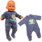 Miunana Kleidung Outfits für Baby Puppen, Puppen Overall Puppenkleidung 35-43 cm (Dunkelblau)