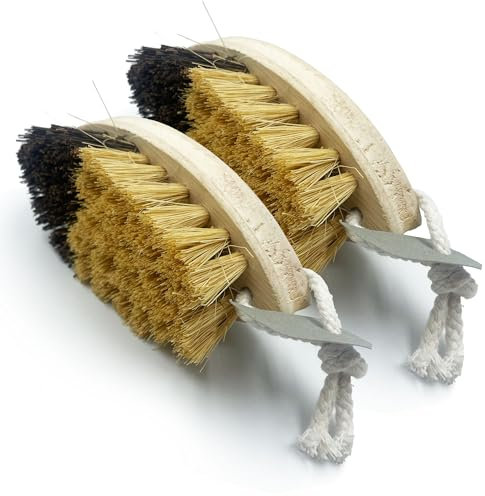 Vegetable Brush Scrubber for Food - Veggie Wash Brush for Cleaning Fruits and Vegetables - Fruit Cleaner for Cleaning Mushrooms, Potatoes, Radishes, Cucumbers, Pumpkin etc (Pack of 2)