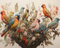 TISHIRON Birds and Flowers Oil Painting by Numbers Kits for Adults Paint Kits Flowers Painting DIY Paint by Number for Adults Beginner for Home Decor 16 * 20 in