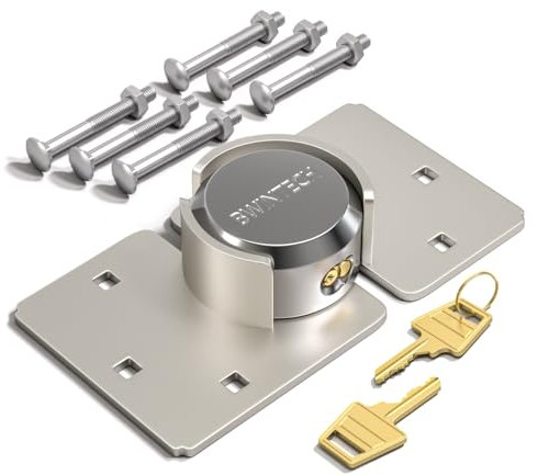 Bwintech 1 Juego de Candados Con Grilletes Ocultos Con Tapa, Cerradura de Seguridad de Acero Sólido Para Furgonetas, Cerradura de Puerta de Remolque Con 2 Llaves