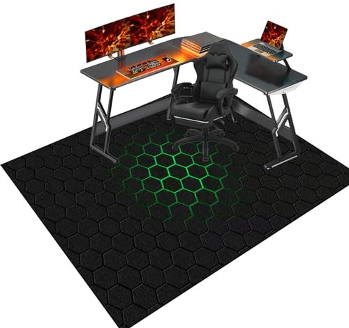 LzreXnvoFxg Tappetino per Sedia da Ufficio Gaming, Tappetino per Sedia da Scrivania, Protezioni per Pavimenti in Legno, Tappeto per Sedia con Ruote, Proteggi Moquette Multiuso 80 x 120 cm