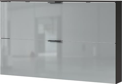 Germania Schuhschrank GW-Valega 2620-587, in Graphit/Silbergrau, mit Glasfronten, 140 x 85 x 19 cm