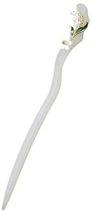 Damen-Haarnadel, Jade, Maiglöckchen, Quaste, Haarspangen, transparent, 18 cm, Pferdeschwanz-Zubehör (Typ E)