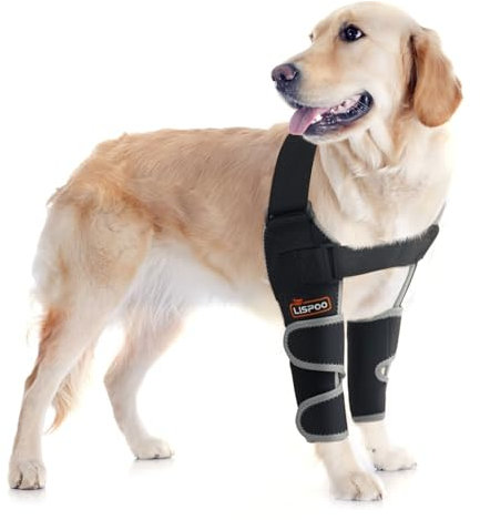 LISPOO Hunde-Ellenbogenbandage für Schulter und Vorderbein, Hunde-Ellenbogenbandage für Schulterluxation, Druckgeschwüren, Ellenbogenverletzungen und Stabilitätsverlust durch Arthritis