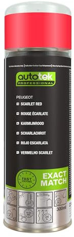 Autotek Peinture pour voiture en aérosol Professional Exact Match, Peugeot Scarlet Red/Rouge Ecarlate, 300ml