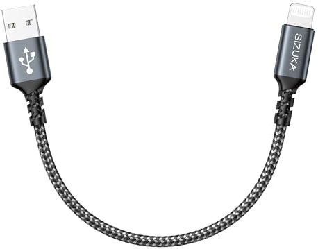 Câble iPhone 15CM Chargeur iPhone Certifié MFi Câble Lightning USB Cordon iPhone Nylon Fil Charge Rapide Ultra Solide Compatible avec iPhone 13 12 11 Pro Max XS XR X 8 7 6 Plus 5 5s SE