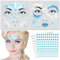 DPKOW Gesichtstattoo Eiskönigin Temporäre Tattoos EIS Prinzessin Face Tattoo Glitzersteine Gesicht Tattoo Schminke Karneval Kostüm Partyzubehör Motto Party Schneeflocke Temporäre Tattoos Frozen Blau