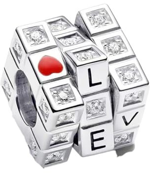 LaMenars für Armbänd Moveable Toy Cube Charm 925 Sterling Silber Bead Women Charms Mother's Day Birthday Anniversary Jewelry for Wife