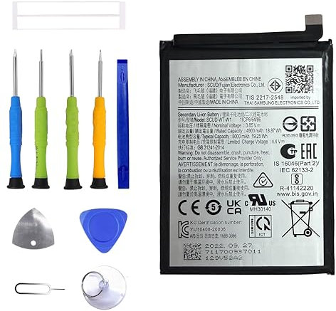 ERYNK Scud-WT-W1 EB-BA226ABY Batterie de rechange compatible avec Samsung Galaxy A22 5G & A14 4G/5G & A22s 5G & M22 avec jeu d'outils