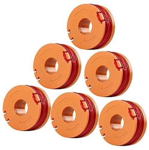 XYWOPO 6 Pack Line Spool Replacement, for Mac Allister MGTP18Li Strimmer 1.5mm 1x2.5m Lawn Mower Spool