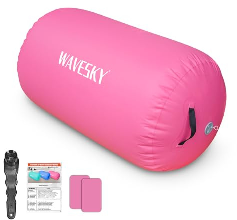 Aufblasbare Air Rolle Track, 80 / 120cm Air Roll Turnen Gymnastik Tumbling Matte, Air Barrel Air Tumbling Track für zuhause, Outdoor, Fitness, Training(Pink,80x50cm)