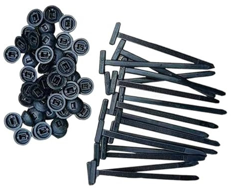 Nylon Universal Kabelbinder Clip Schwerlast Selbstverriegelnde Kunststoff Kabelbinder Halter, Zip Tie Clips für Auto Reparatur, Automotive Nylon Cable Ties mit Pin & Button Design (Schwarz 10 Stück)