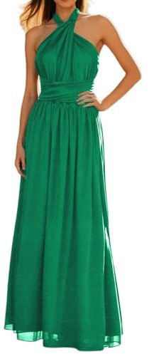 Generisch Vestido de túnica para mujer, vestido de dama de honor, vestido largo de talla grande, vestido envolvente convertible para mujer, vestido de verano 10, Verde claro., talla única