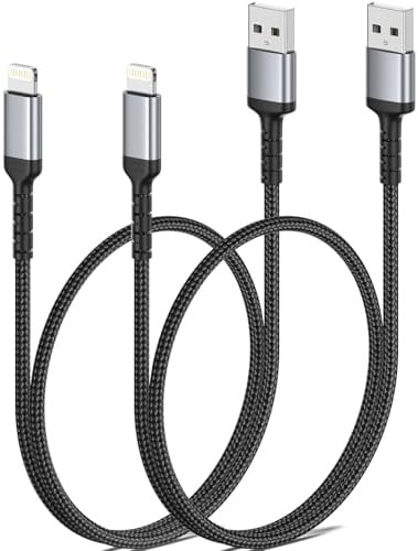 ULIFTUS Lightning Kabel Kurz, 50CM 2Pack MFi Zertifiziert iPhone Ladekabel | MFi Zertifiziert, Nylon Power Delivery, 480 Mbit/s Datenübertragung für iPhone 14/13/ 12/11 Pro Max/XS/XR