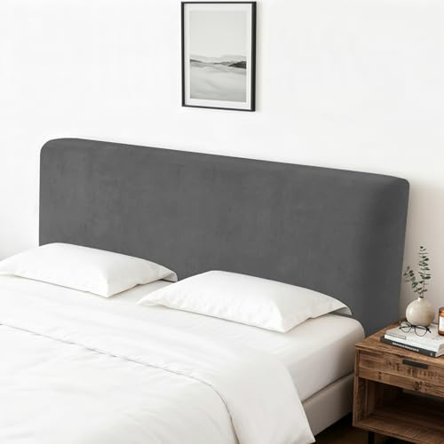 MeYuxg Bett Kopfteil Bezug 180cm, Dehnbarer Waschbarer Stretchbezug, Staubdichte Betthusse 180, Abnehmbarer Schutz für Boxspringbett 180x200 (Grau)