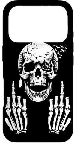 Hülle für iPhone 17 Pro Totenkopf Skelett Mittelfinger Halloween Erwachsene Humor F You