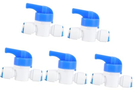 VICASKY 5 pièces Robinet à Boisseau Sphérique Droit Pouce Raccord Rapide pour Système Eau Ro Od Tube