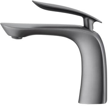 Robinets de salle de bains, Robinets De Salle Bains Luxe Mitigeur Lavabo, Robinet, D'eau Chaude Et Froide En Laiton Chromé Noir Or Brossé, pour la maison hôtel(Grey-Faucet)