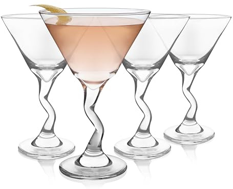 Libbey Z-Stem Martini Glasses, 9-Ounce, Set of 4,Clear