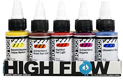 Golden High Flow Acrylic Assortd 10 Color Set