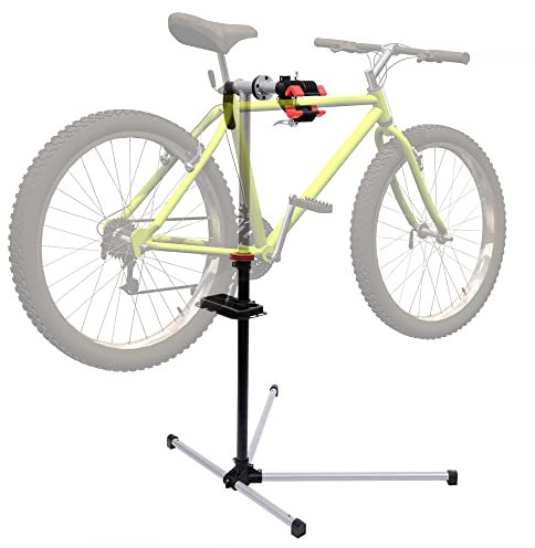 HOMCOM Pied d'atelier pliable vélo réparation support pied de montage pivotant 360° hauteur réglable argent