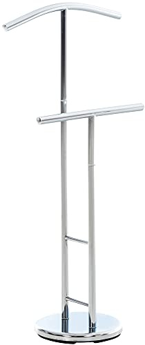CLP Herrendiener Raymon aus Metall mit Hosenstange und Kleiderbügel I Unisex Kleiderbutler für Sie und Ihn I In 3 Farben erhältlich, Farbe:silber
