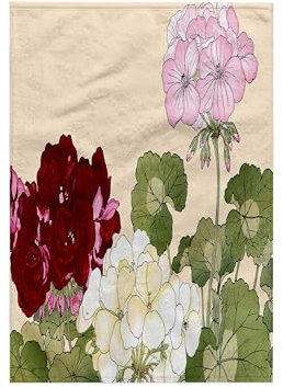 3D Rose Geranien in Rot, Rosa und Weiß, TWL_175420_1 Handtuch, 38,1 x 55,9 cm, Mehrfarbig