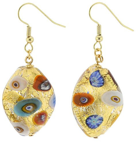 Glassofvenice -Damenohrringe „Murano Royal“ von Klimt inspiriert