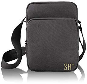 STASHIC Geruchssichere - Tasche - Umhängetasche - Unisex -Stash Bag - Geruchsadsorptions-Carboninnenfutter - diskrete sichere Aufbewahrung - SH* (Schwarz/Grünes Logo)