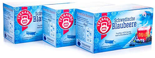 Teekanne Schwedische Blaubeere, 3er Pack, 3 x 20 Teebeutel, (3 x 45 g)
