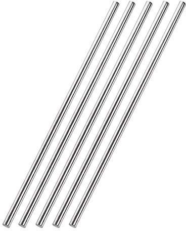 sourcing map 5mm x 300mm 304 Stainless Steel Solid Round Rod for DIY Craft - 5pcs