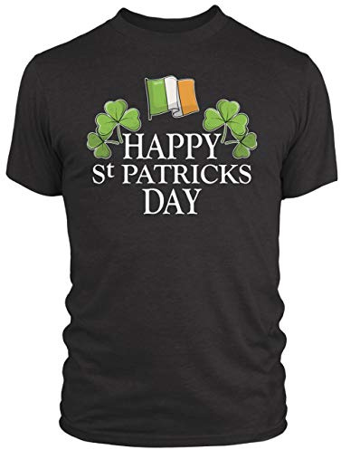 Happy St Patricks Day Tshirt - Shamrock Irish Ireland Flag Fun for Man Guy Words