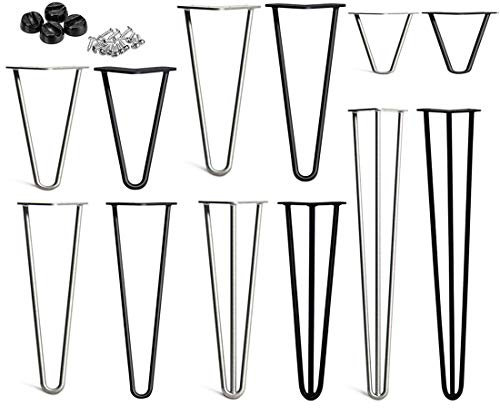 Haarnadel Tischbein, DIY Möbel Metall Tisch Beine perfekt für Schrank, Kleiderschrank, TV-Schränke, Schubladen, Nachttisch Komme Mit Freie Bodenschutzvorrichtungen und Schrauben, Möbelfüße