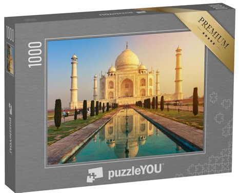 puzzleYOU: Puzzle 1000 Teile „EIN weltberühmtes Bauwerk: Taj Mahal am Yamuna, Agra, Indien“ – aus der Puzzle-Kollektion Indien, Taj Mahal, Aus Aller Welt