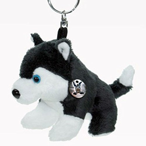 Porte-clés Husky - Chien traîneau en peluche - Pendentif HAKIMO - Doudou * biz