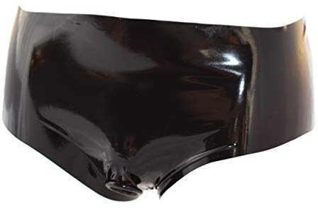 Rubberfashion Latex Slip mit Penis Ring - Latexslip für Herren und Männer - Rubber Pants offen mit Penisring