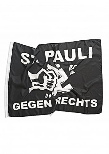 FC St. Pauli Gegen Rechts Fahne 90x120 cm (one size, schwarz)