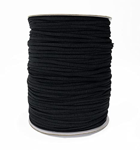 200 Metros Goma Elástica Para Mascarillas, Cinta Elastica Costura, Goma Elastica Fina, Cinta Elastica Para Coser Y Manualidades,Negro (5mm, 332)