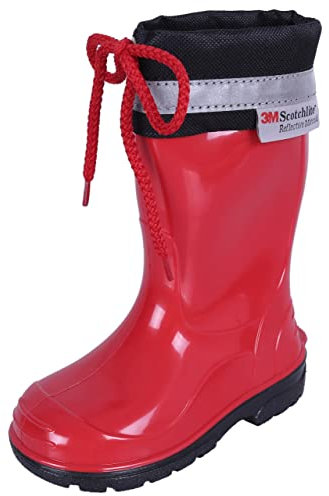 Stivali in gomma rossi stivali da pioggia scarpe da pioggia per bambini comode antiscivolo fluorescente KIM LEMIGO 29 EU 10,5