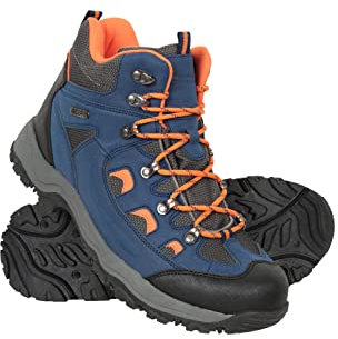 Mountain Warehouse Adventurer Mens Waterproof Boots - IsoDry Shoes with Synthetic Upper, Mesh Lining, Deep Lugs & EVA Cushioning - Spring Summer, Hiking & Outdoors Bright Blue Adult Shoe Size 8