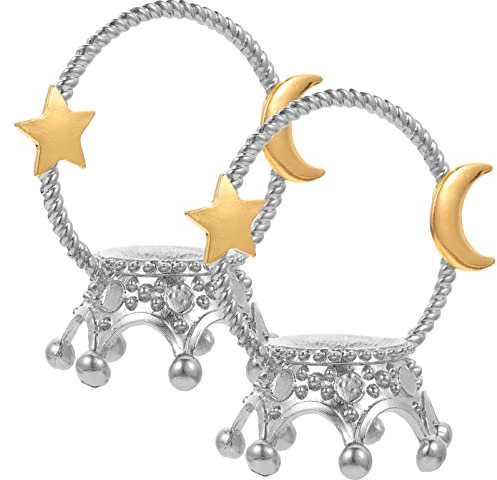 Milisten 2 Stück Kristallkugel-Ständer, Basis, Mond, Stern, Wahrsagerkugeln, Edelsteinkugelhalter, Schreibtisch-Kristalle, Glas-Display-Rack für Zuhause, Büro, Dekoration