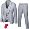 Hihawk Costume 3 pièces pour homme avec tissu extensible, coupe ajustée, ensemble blazer à un bouton, veste, gilet et pantalon avec cravate, gris clair, taille XXL, gris clair, XX-Large