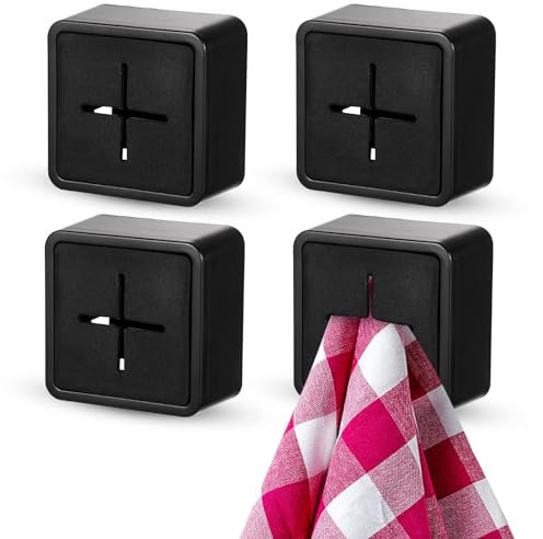 4Stück Selbstklebend Geschirrtuchhalter Handtuchhalter Ohne Bohren ABS Handtuchhalter Handtuchclips Handtuchhalter Küche Handtuchhaken Premium Handtuchhalter Selbstklebend Geschirrtuchhalter Schwarz